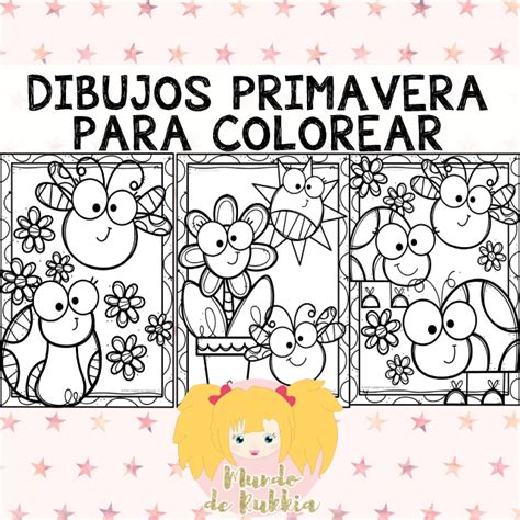 dibujo primavera para colorear|animales de primavera para colorear.